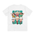 Printify T-Shirt White / 2XS Three Gamer Girls with Skirt - Anime World - Back Design