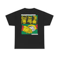 Schwarzes Unisex T-Shirt mit Back Print der drei Affen im Comic-Mafia-Street-Art-Stil