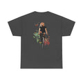 Dunkelgraues T-Shirt mit Back Print einer Animal-Human-Collage mit Biker-Tiger Motiv