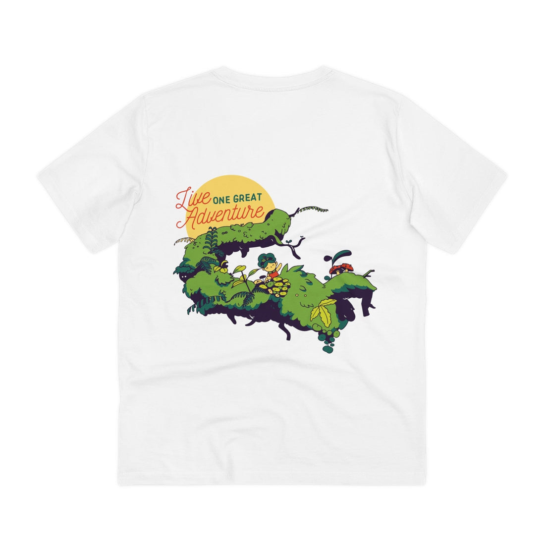 Printify T-Shirt White / 2XS Tiny Girl in Branch Adventure - Little Botanical - Back Design
