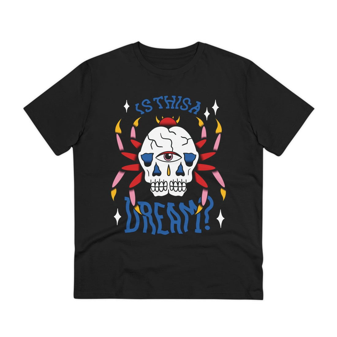 Printify T-Shirt Black / 2XS Trippy Spider Skull - Trippy Tattoo - Front Design
