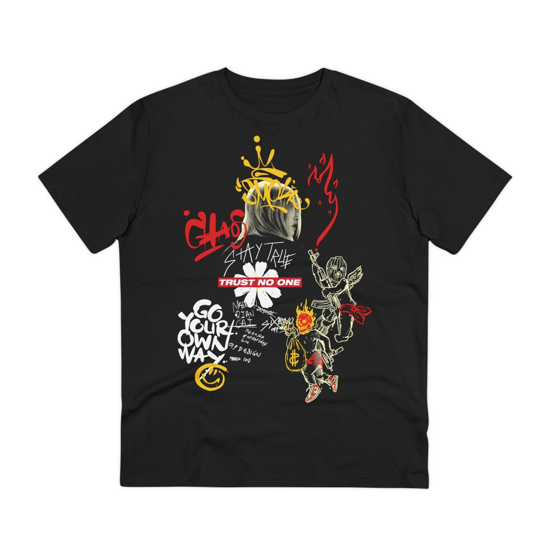 Printify T-Shirt Black / 2XS Trust no one - Streetwear - Joker - Front Design