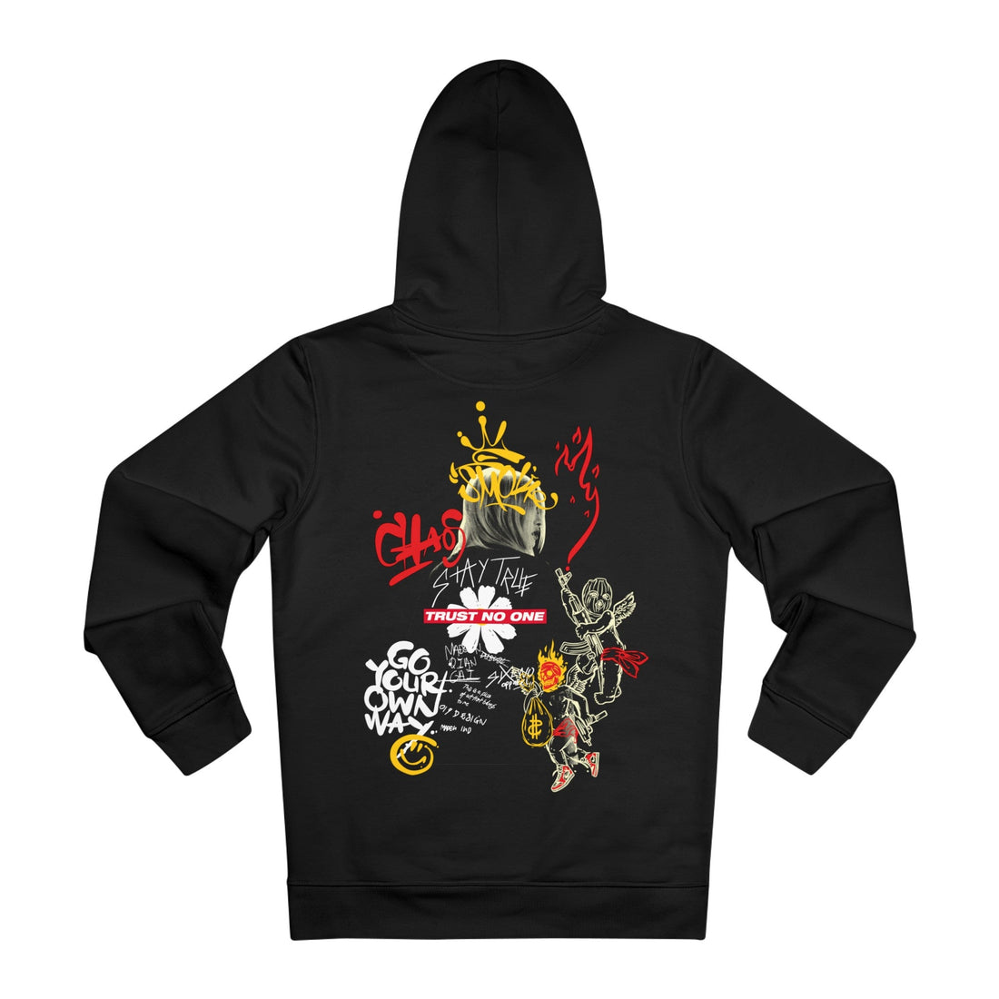 Printify Hoodie Black / 2XL Trust no one - Streetwear - Joker - Hoodie - Back Design