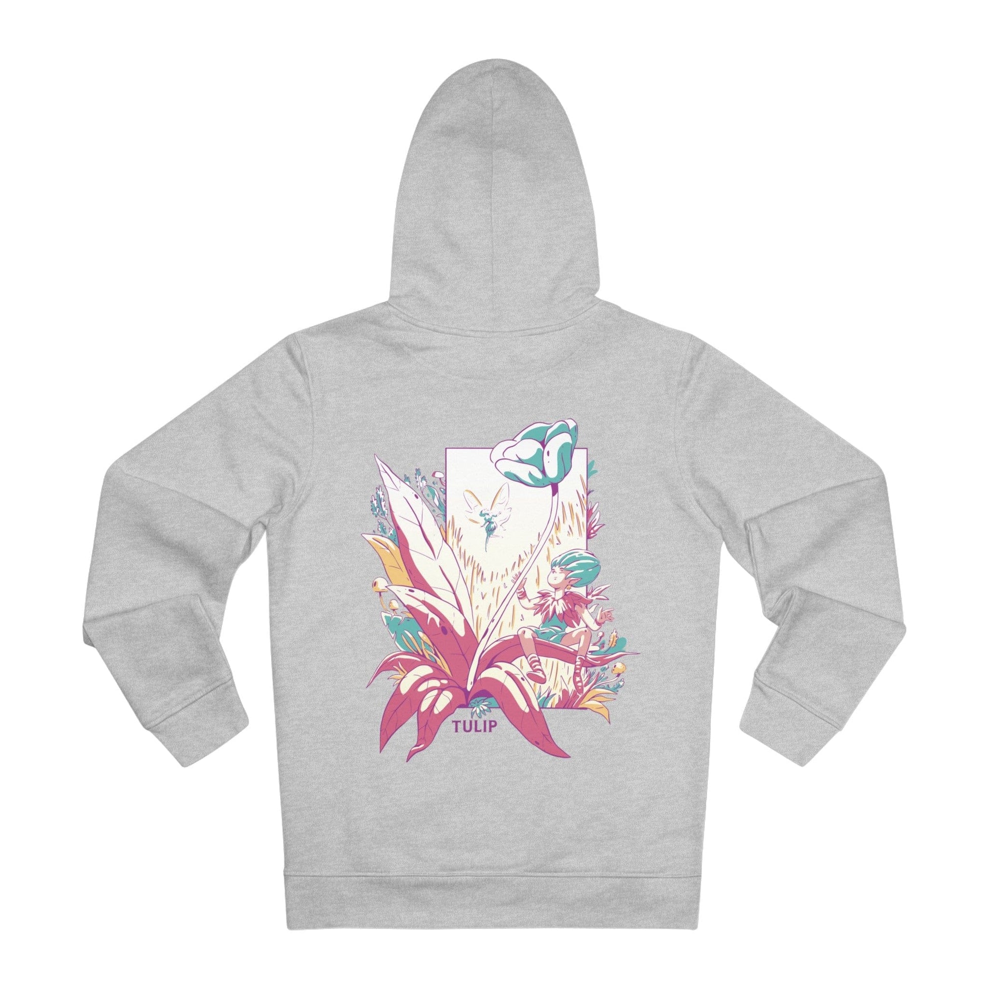 Printify Hoodie Heather Grey / S Tulip - Flowers with Fairies - Hoodie - Back Design