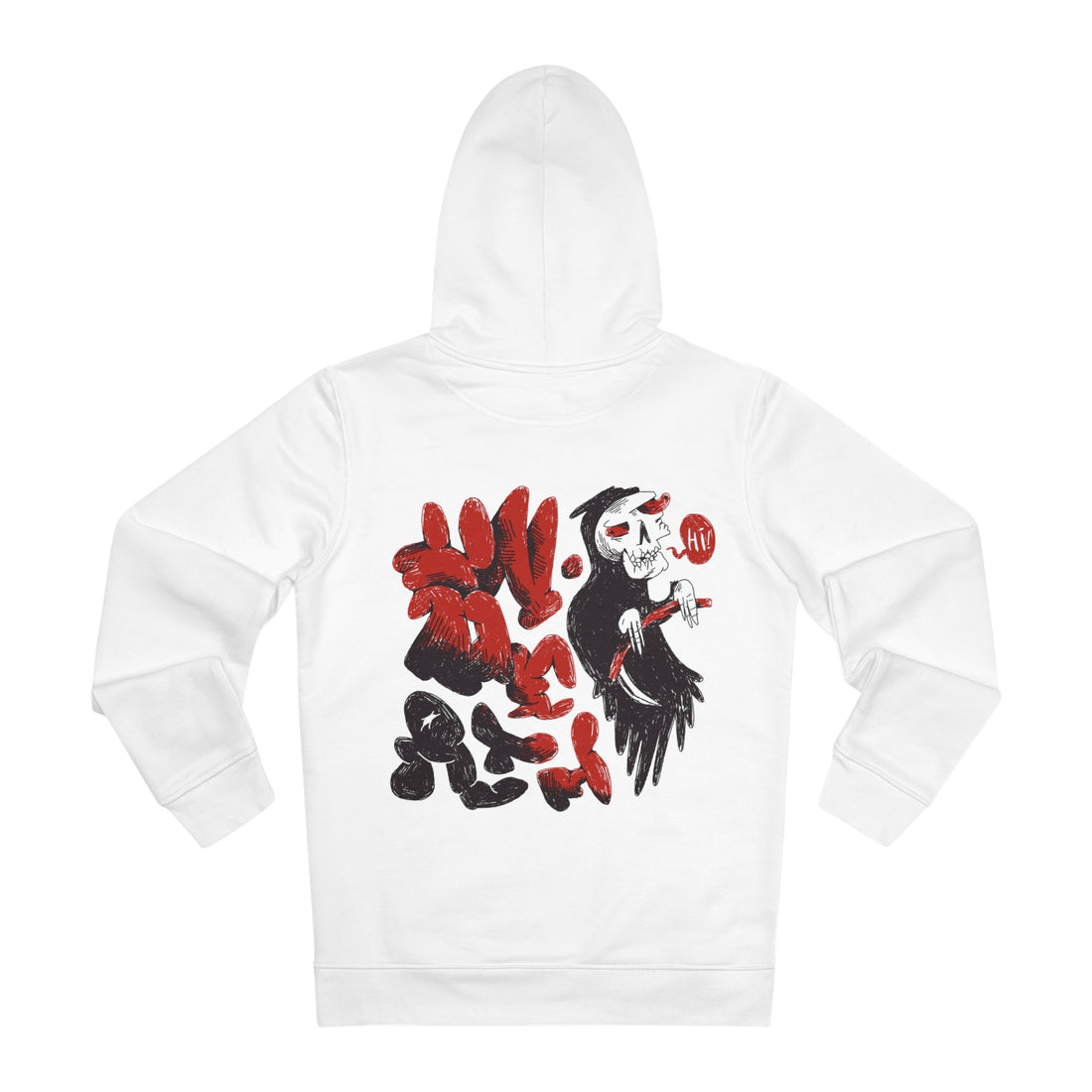 Printify Hoodie White / S Uh Death - Afterlife Characters Funny - Hoodie - Back Design