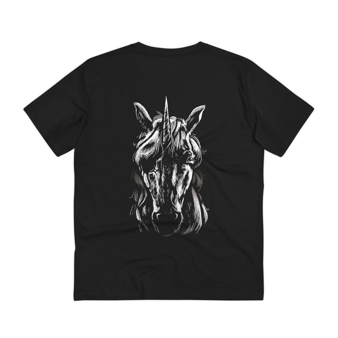 Printify T-Shirt Black / 2XS Unicorn - Animals with Eye Patch - Back Design