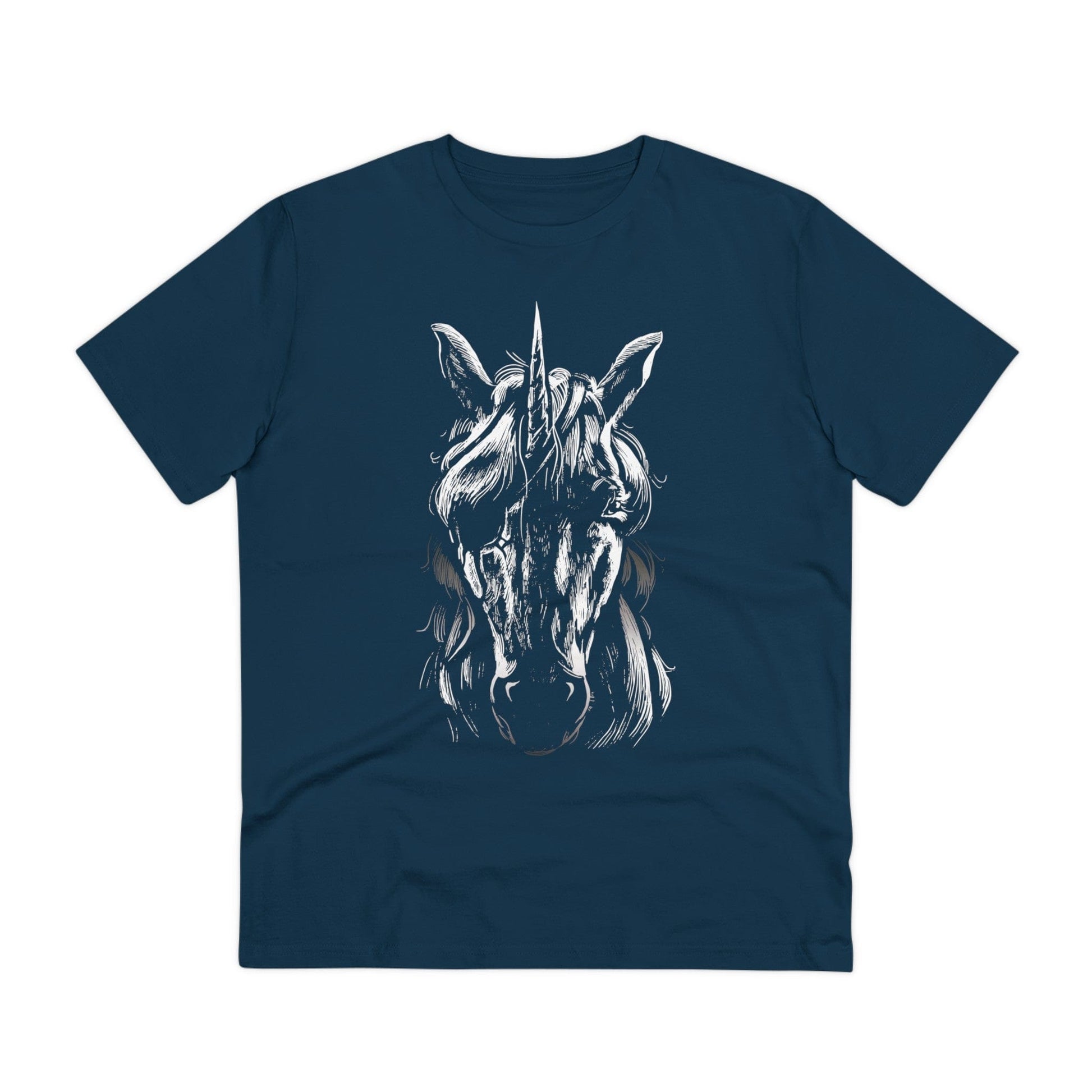 Printify T-Shirt French Navy / 2XS Unicorn - Animals with Eye Patch - Front Design