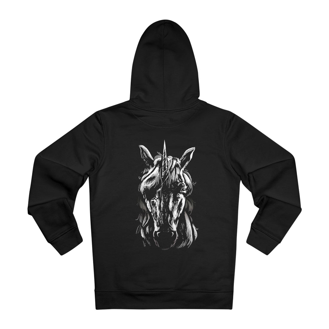 Printify Hoodie Black / M Unicorn - Animals with Eye Patch - Hoodie - Back Design