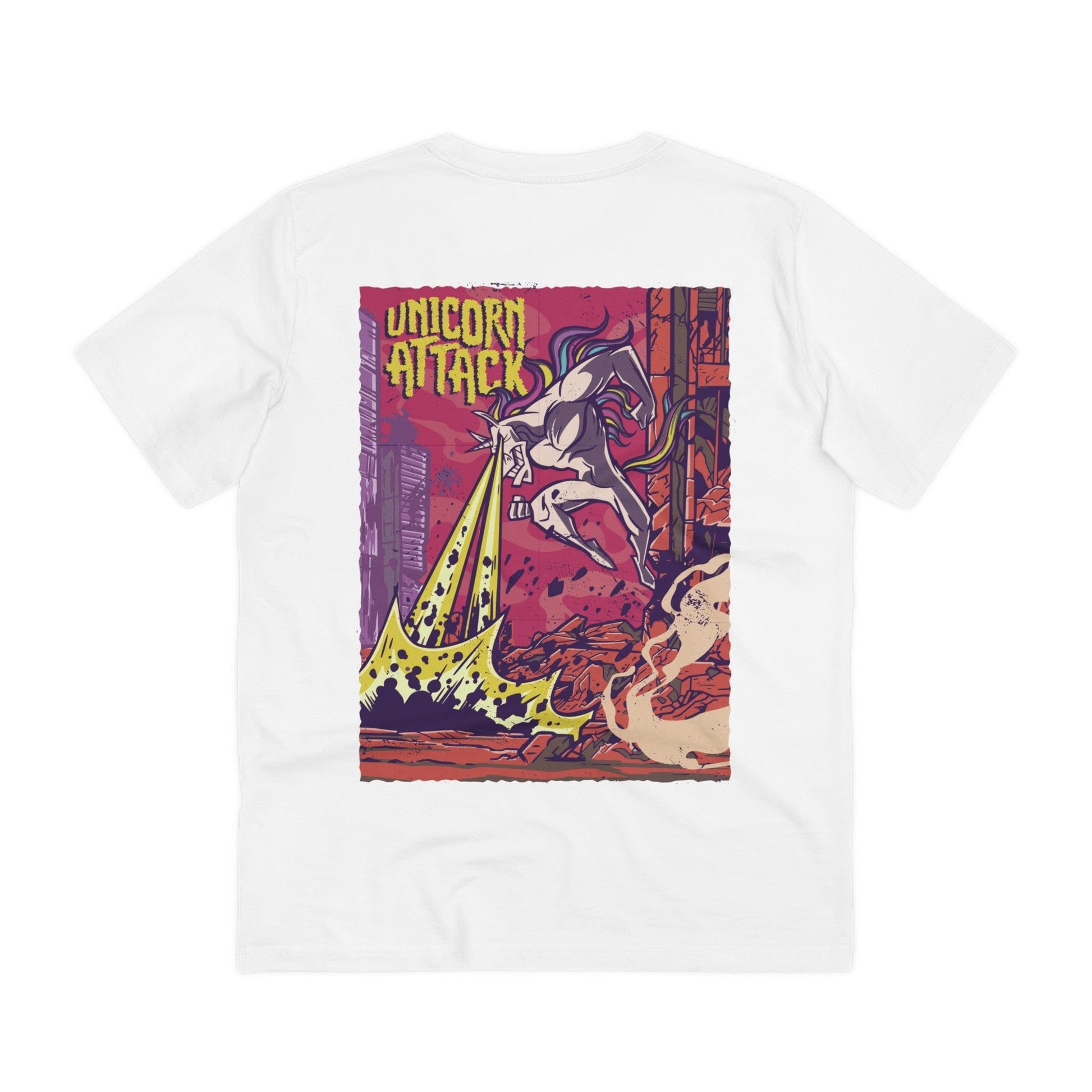 Printify T-Shirt White / 2XS Unicorn Attack - Unicorn World - Back Design