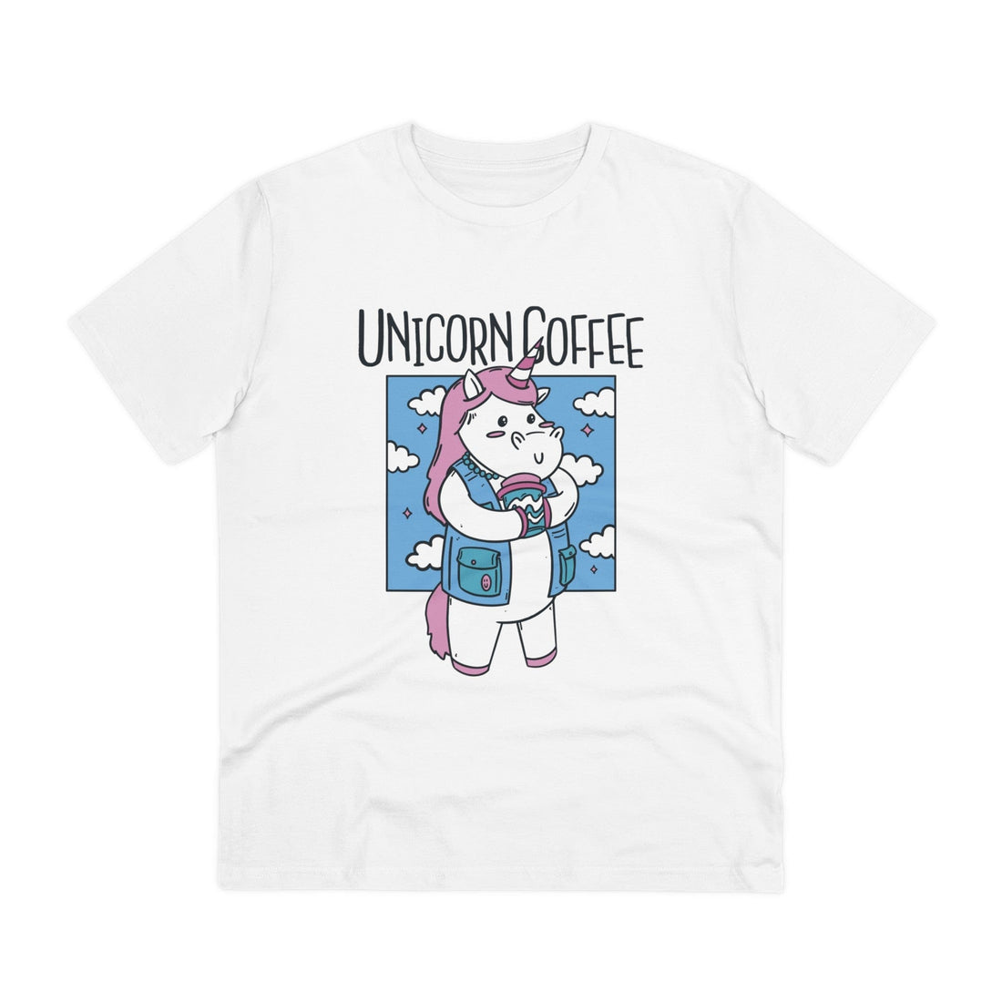 Printify T-Shirt White / 2XS Unicorn Coffee - Unicorn World - Front Design