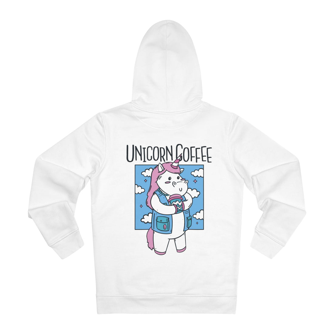 Printify Hoodie White / S Unicorn Coffee - Unicorn World - Hoodie - Back Design
