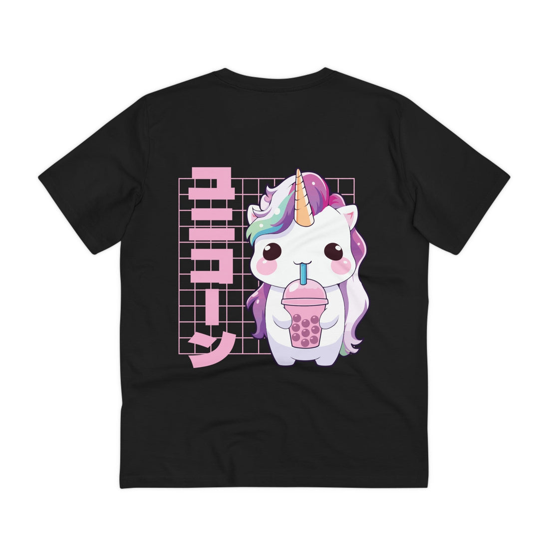 Printify T-Shirt Black / 2XS Unicorn cute Boba Tea - Unicorn World - Back Design