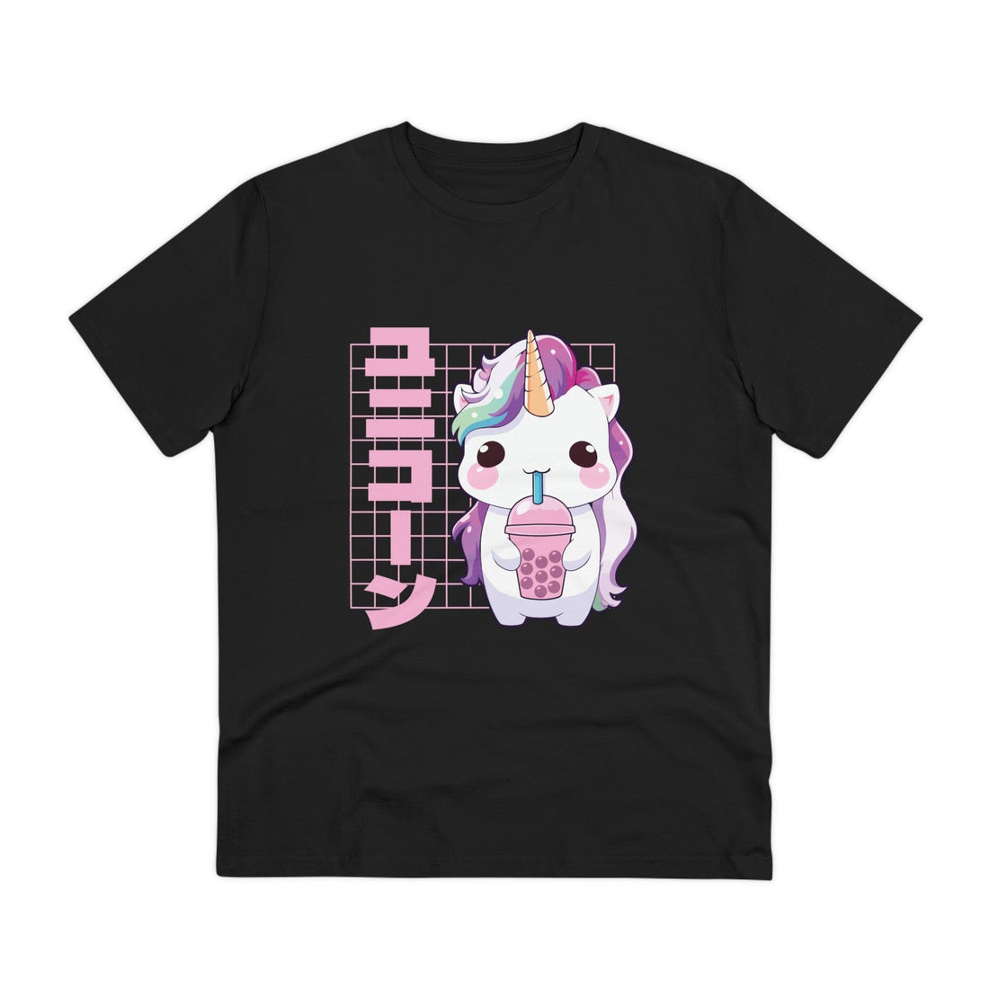 Printify T-Shirt Black / 2XS Unicorn cute Boba Tea - Unicorn World - Front Design