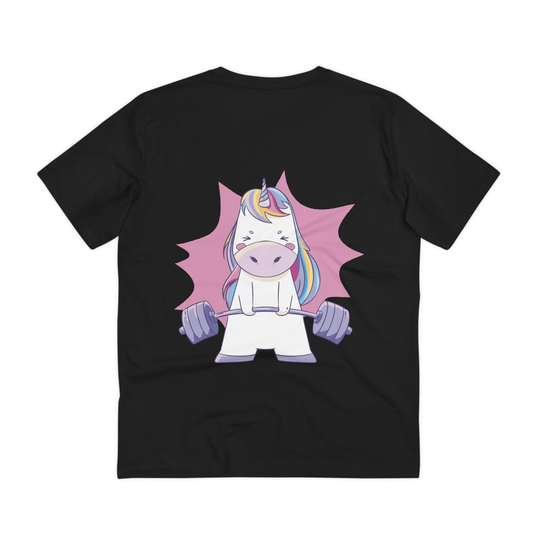 Printify T-Shirt Black / 2XS Unicorn Lifting Wheights - Unicorn World - Back Design