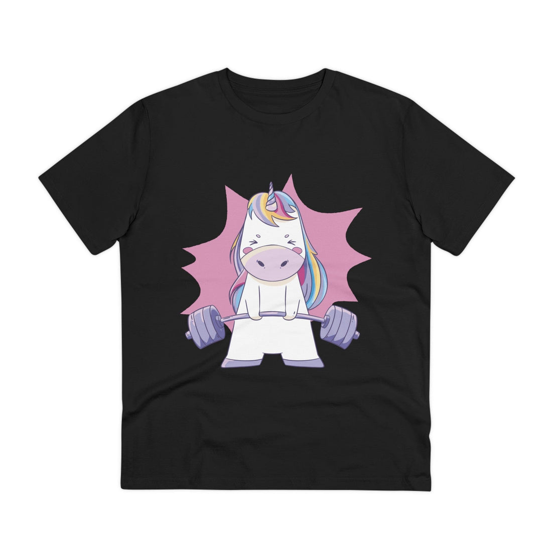 Printify T-Shirt Black / 2XS Unicorn Lifting Wheights - Unicorn World - Front Design