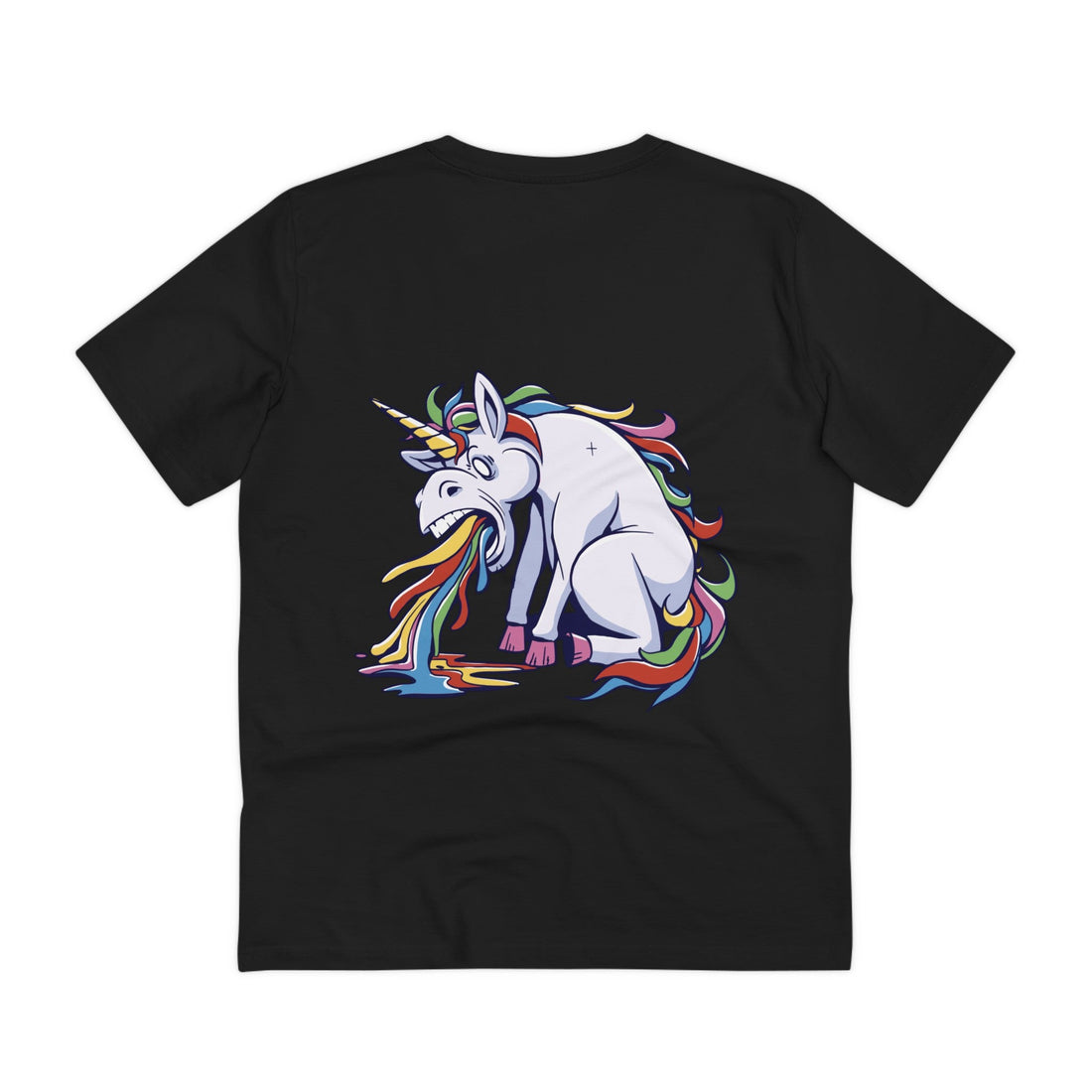 Printify T-Shirt Black / 2XS Unicorn Puke - Unicorn World - Back Design