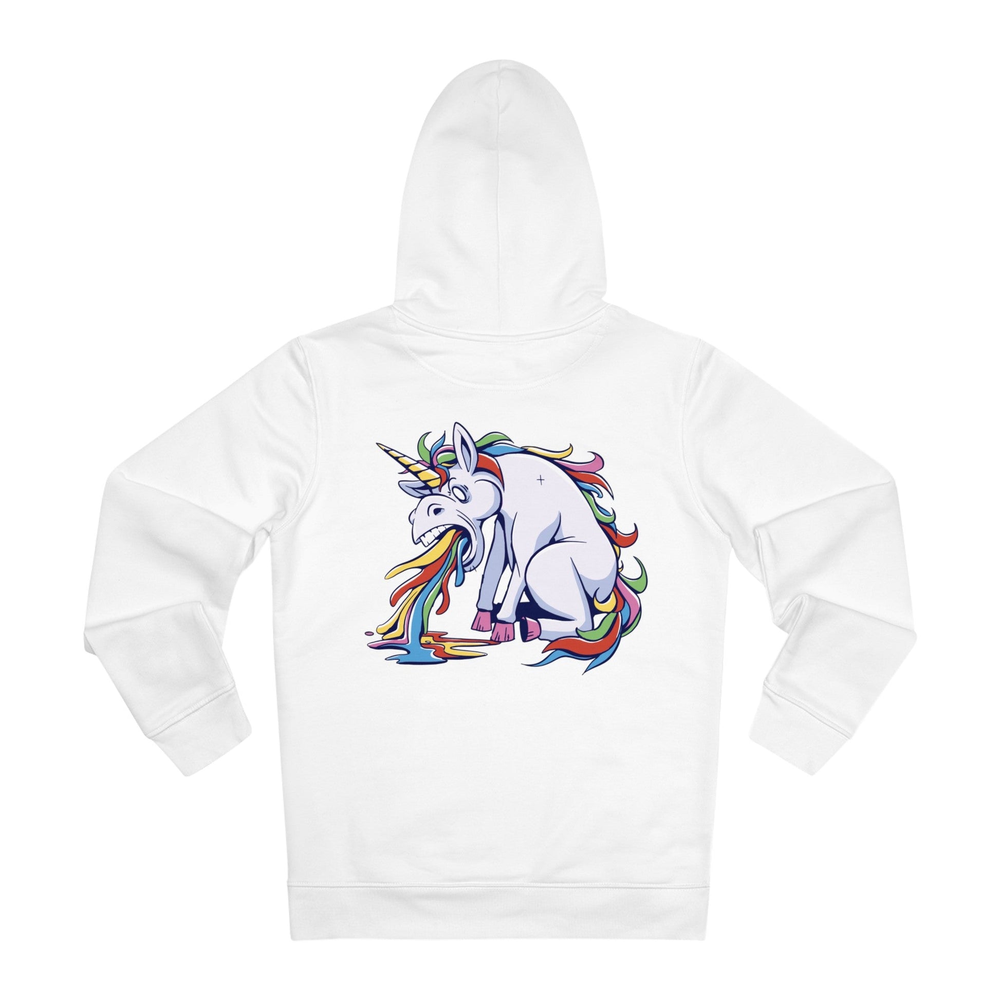 Printify Hoodie White / S Unicorn Puke - Unicorn World - Hoodie - Back Design