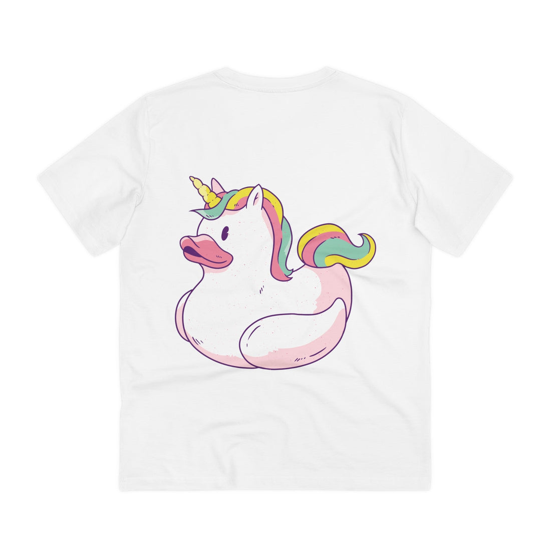 Printify T-Shirt White / 2XS Unicorn - Rubber Duck - Back Design