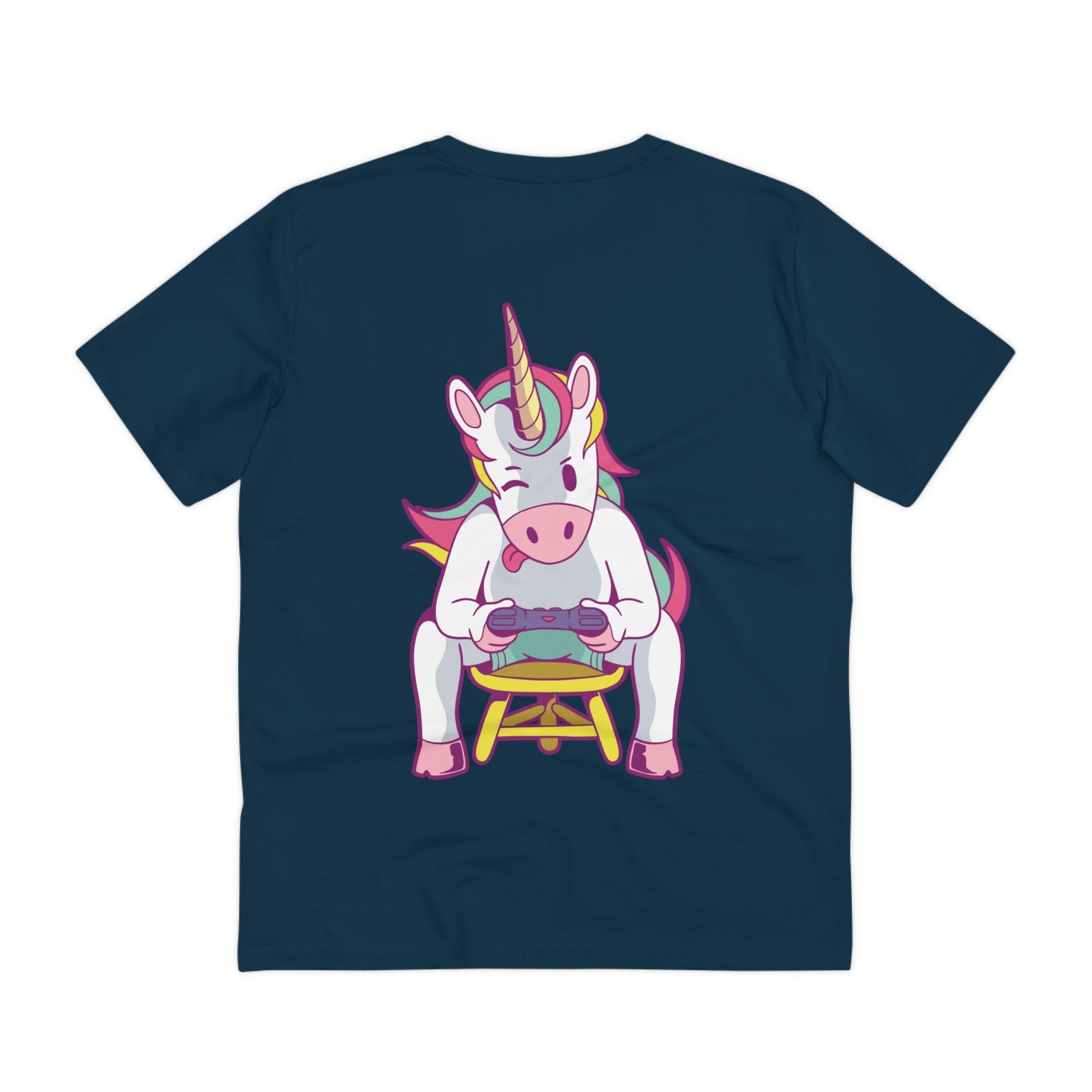 Printify T-Shirt French Navy / 2XS Unicorn Santa Alien Squatch Party - Unicorn World - Back Design