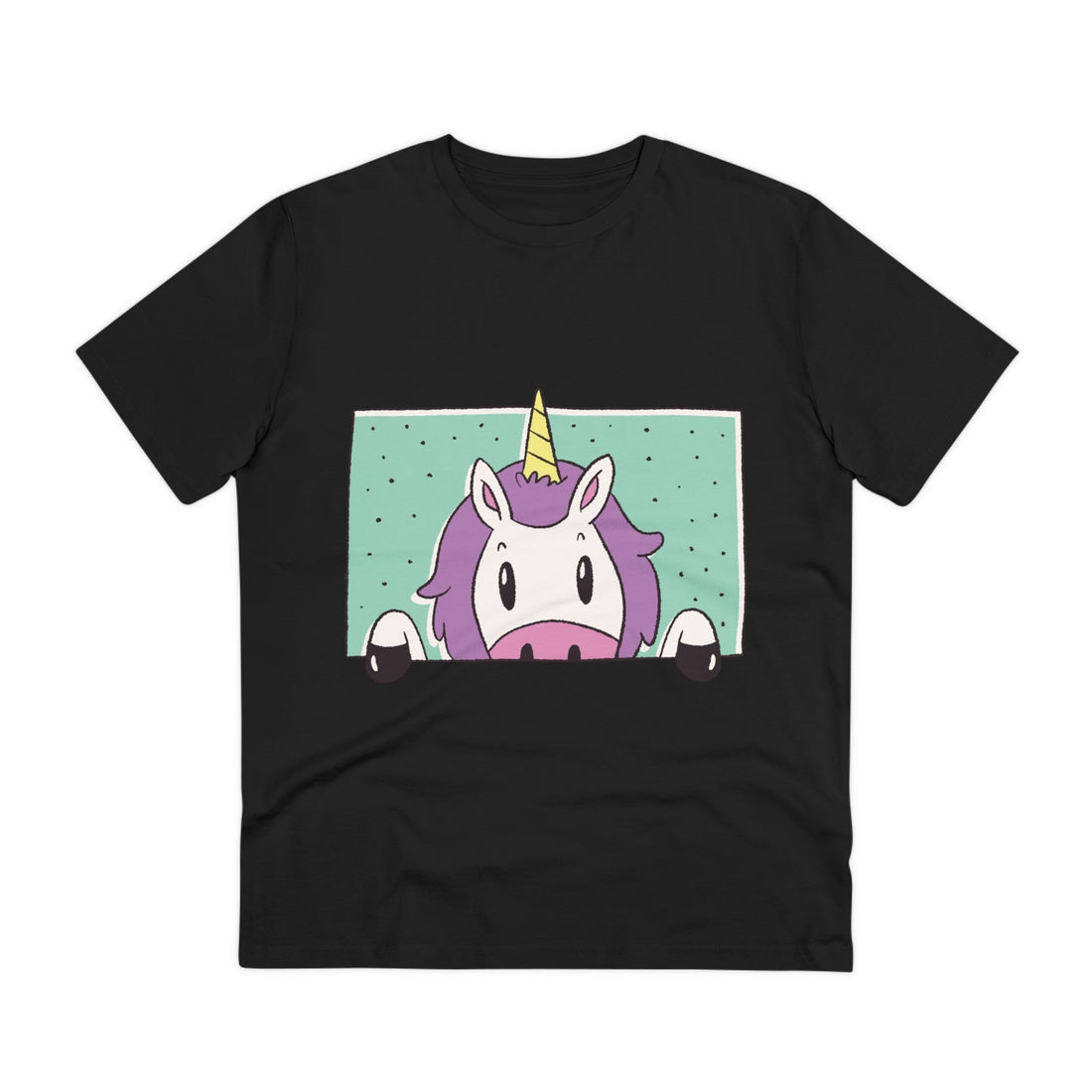 Printify T-Shirt Black / 2XS Unicorn Window - Unicorn World - Front Design