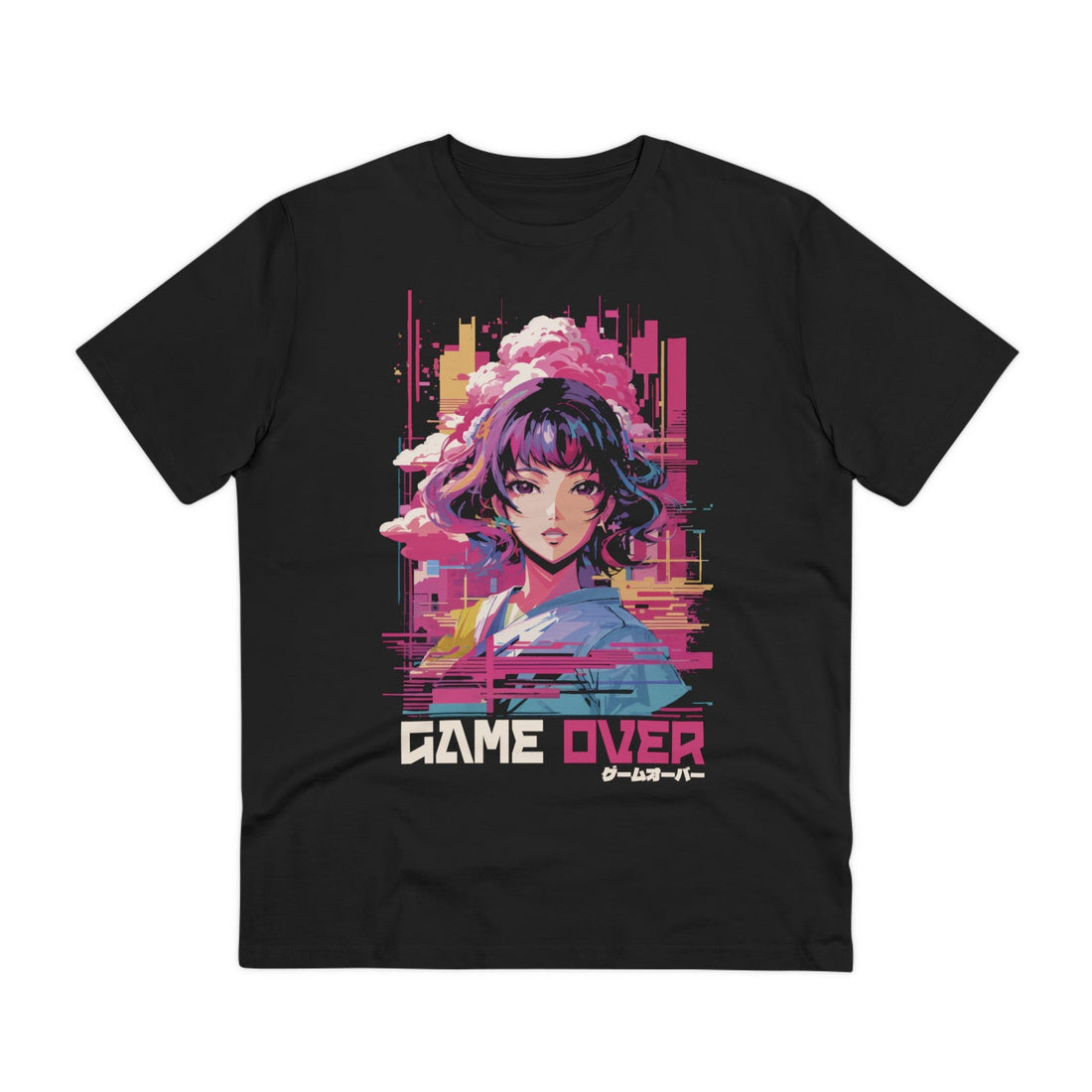 Printify T-Shirt Black / 2XS Vaporwave Anime Girl Glitch - Anime World - Front Design
