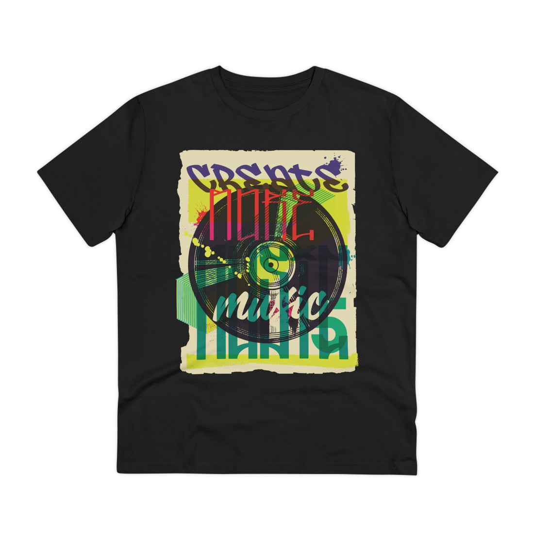 Printify T-Shirt Black / 2XS Vinyl Record - Urban Graffiti - Front Design