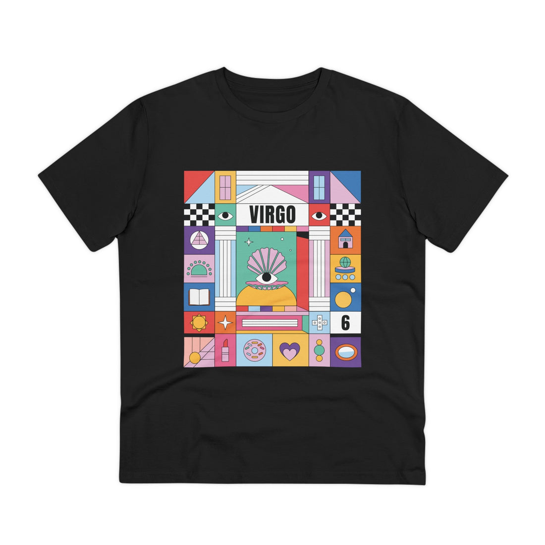 Printify T-Shirt Black / 2XS Virgo - Colorful Zodiac - Front Design
