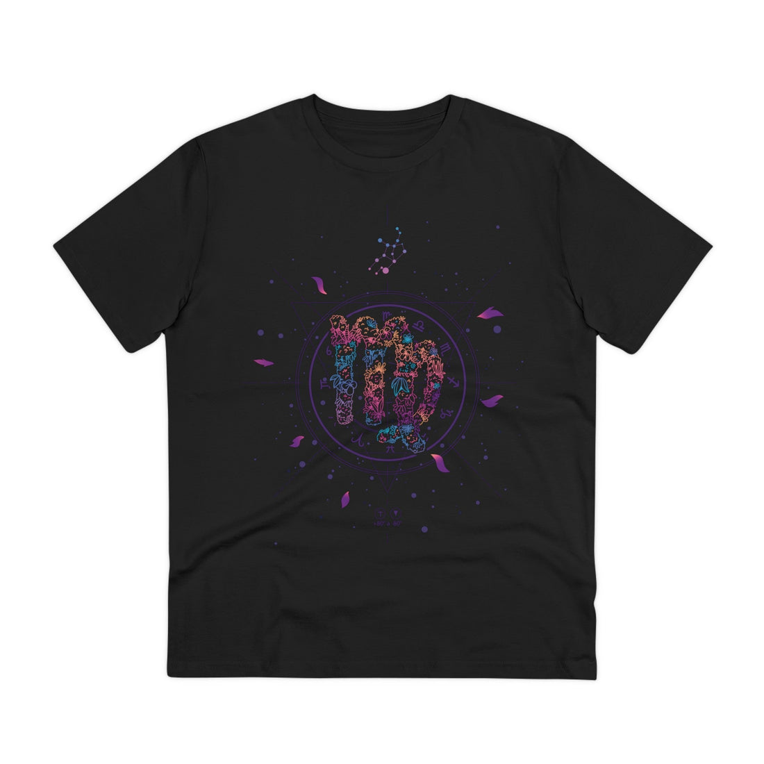 Printify T-Shirt Black / 2XS Virgo Zodiac - Floral Zodiac Signs - Front Design