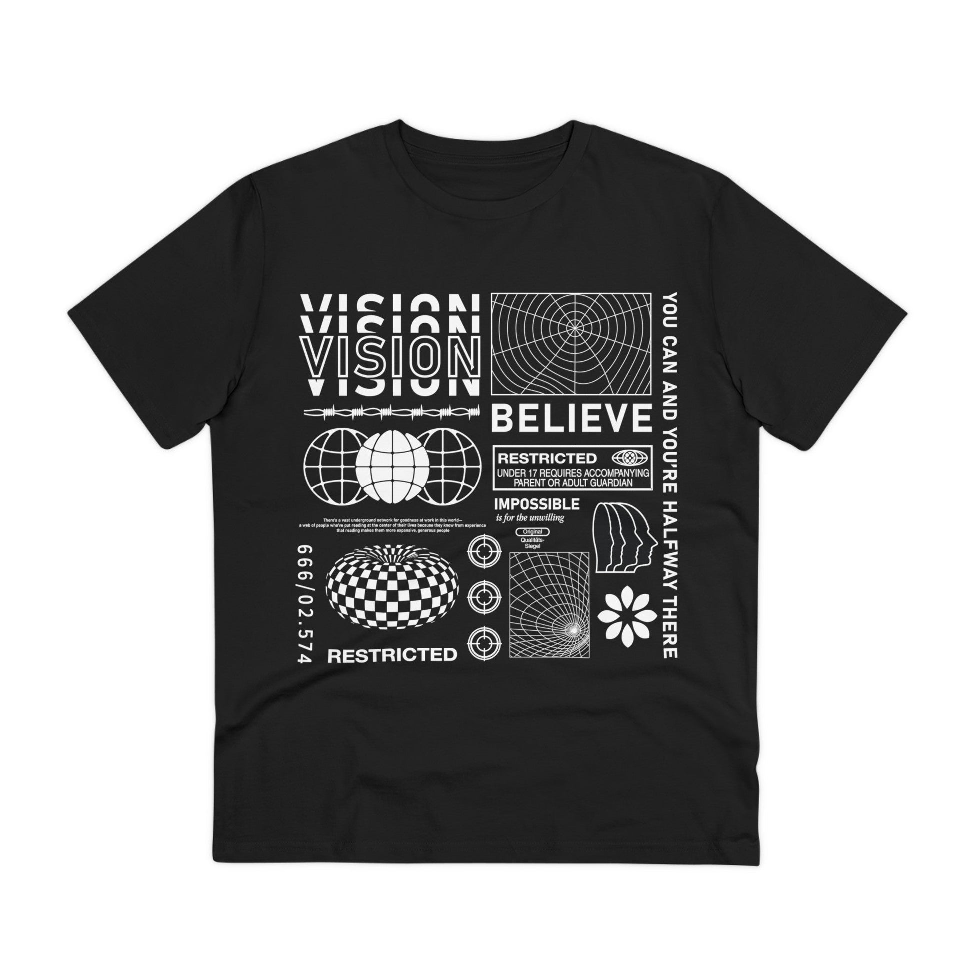 Printify T-Shirt Black / 2XS Vision Believe - Streetwear - Berlin Reality - Front Design