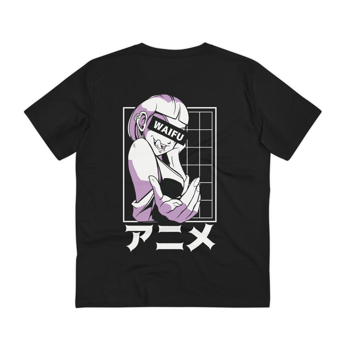 Printify T-Shirt Black / 2XS Waifu Anime Girl - Anime World - Back Design