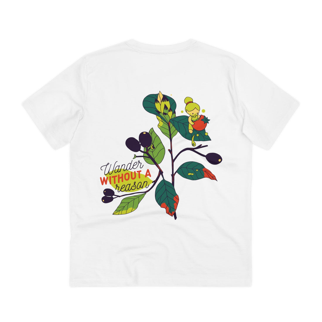 Printify T-Shirt White / 2XS Wander without a reason - Little Botanical - Back Design