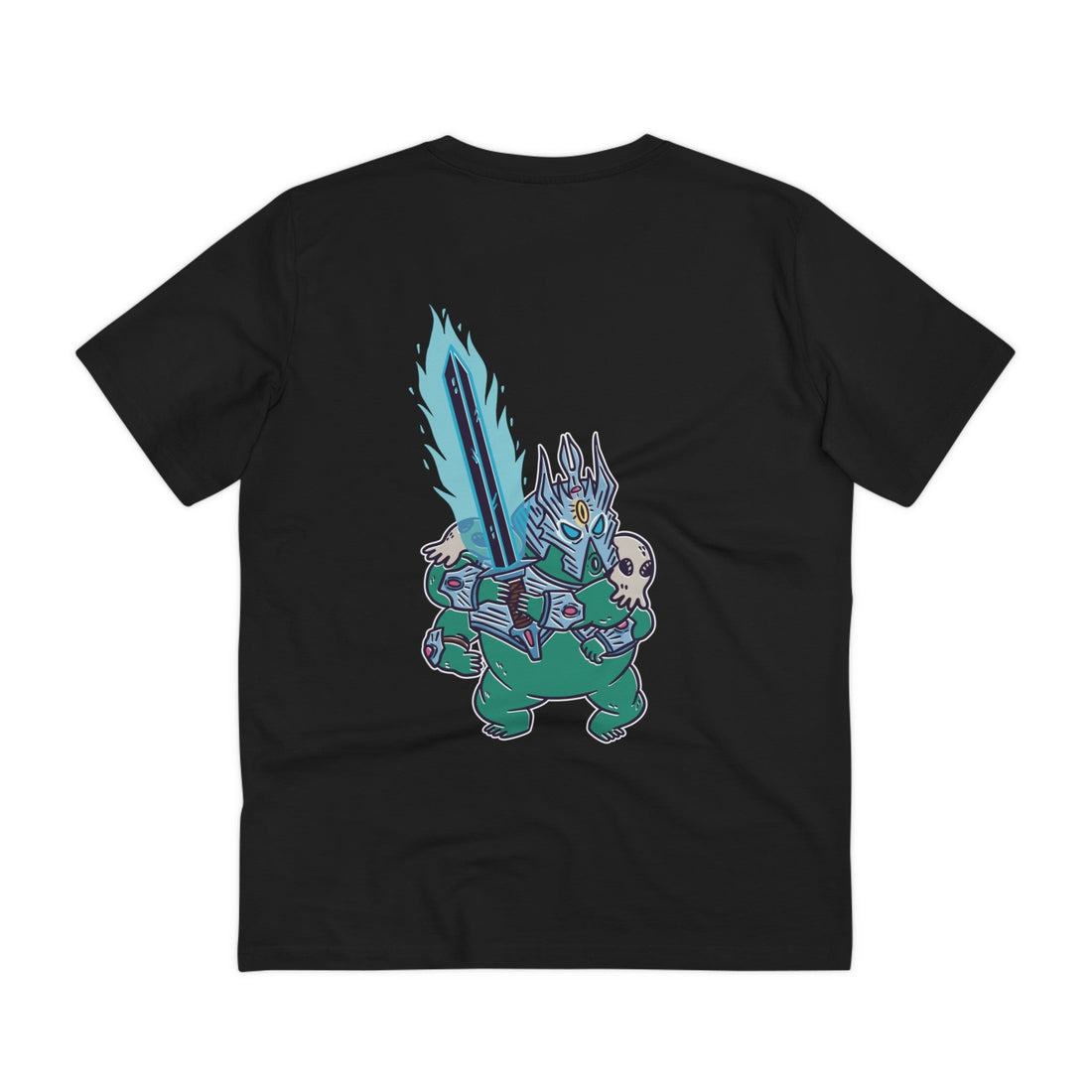 Printify T-Shirt Black / 2XS Warrior with enchanted Sword - Role-playing Tardigrades - Back Design