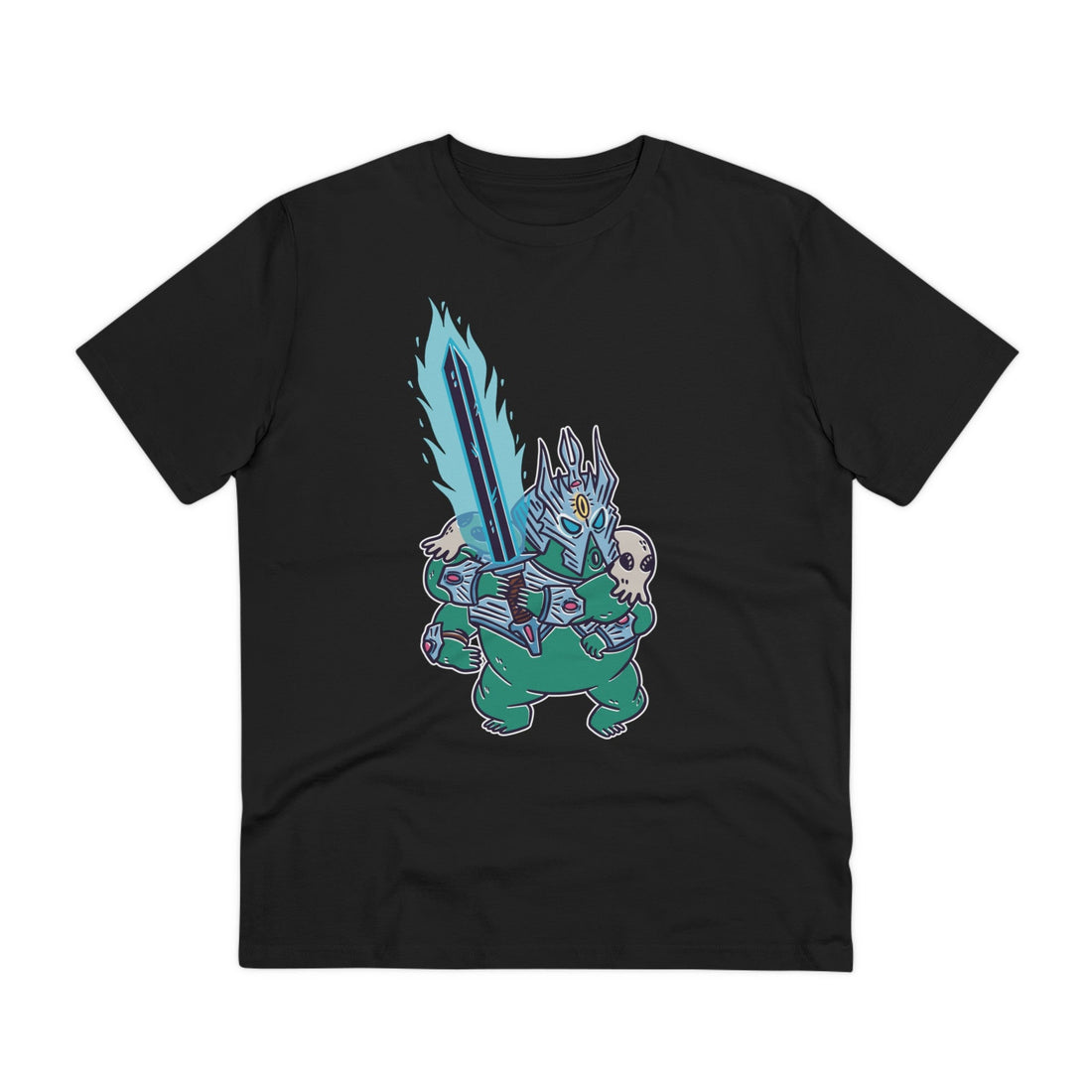 Printify T-Shirt Black / 2XS Warrior with enchanted Sword - Role-playing Tardigrades - Front Design