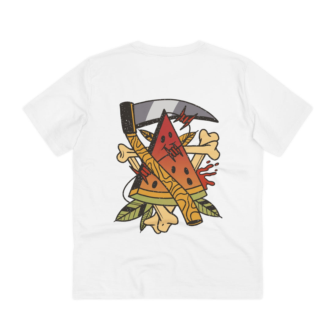 Printify T-Shirt White / 2XS Watermelon and Weapon - Old School Tattoo - Back Design