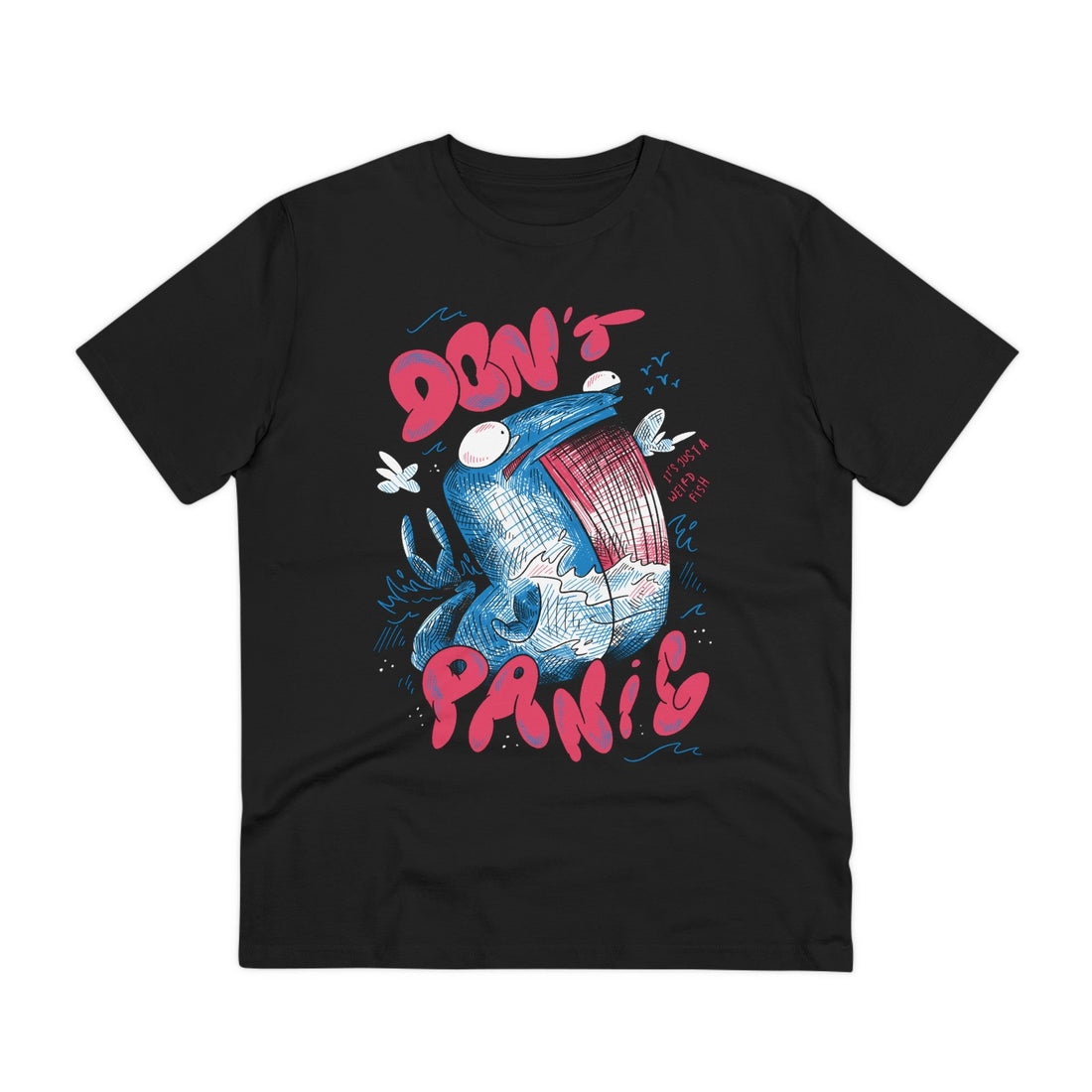 Printify T-Shirt Black / 2XS Whale Don´t Panic - Sea Creatures - Front Design