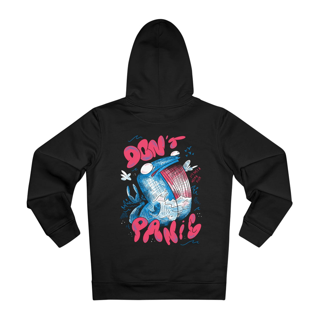 Printify Hoodie Black / M Whale Don´t Panic - Sea Creatures - Hoodie - Back Design