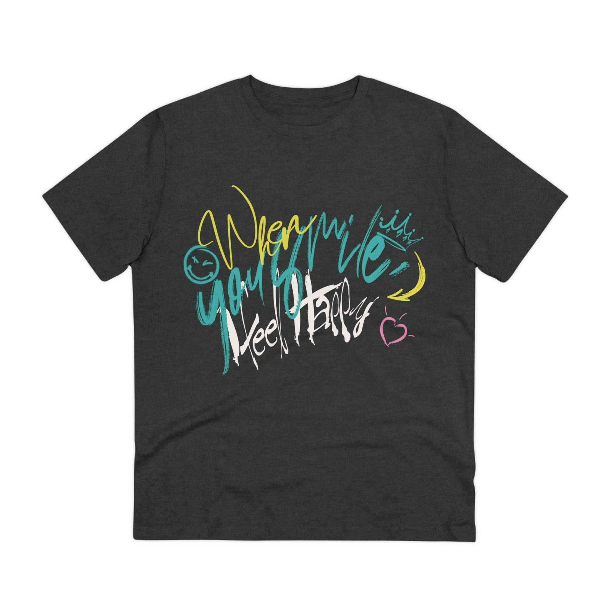 Printify T-Shirt Dark Heather Grey / 2XS When you smile I feel Happy - Streetwear - I´m Fine - Front Design