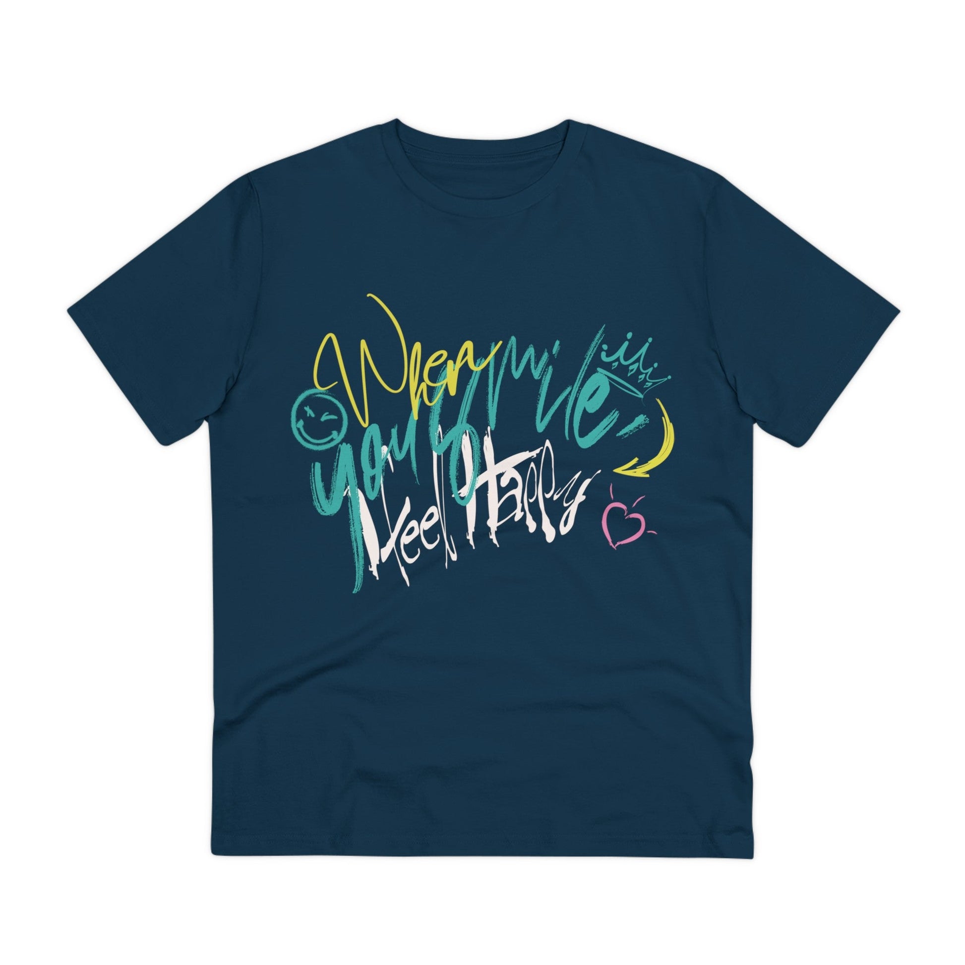Printify T-Shirt French Navy / 2XS When you smile I feel Happy - Streetwear - I´m Fine - Front Design