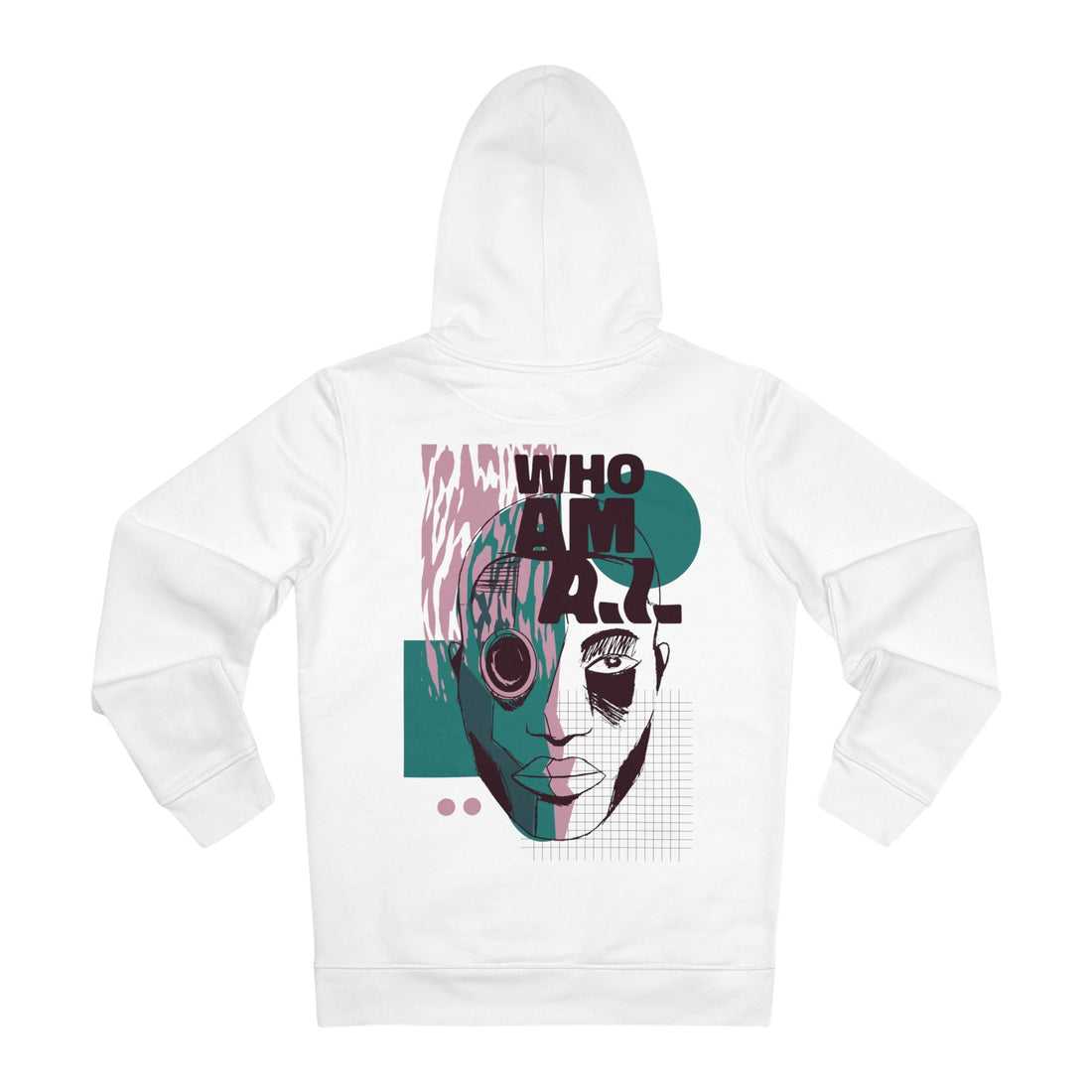 Printify Hoodie White / S Who am A.I. - Streetwear - Berlin Reality - Hoodie - Back Design