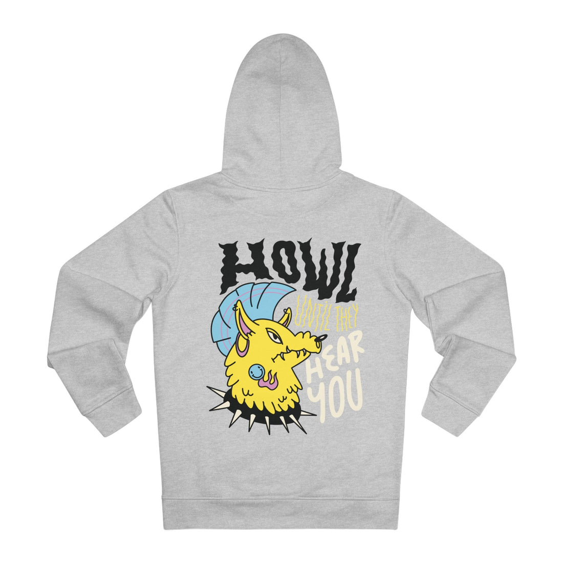 Printify Hoodie Heather Grey / S Wolf Howl until they hear you - Punk Animals - Hoodie - Back Design