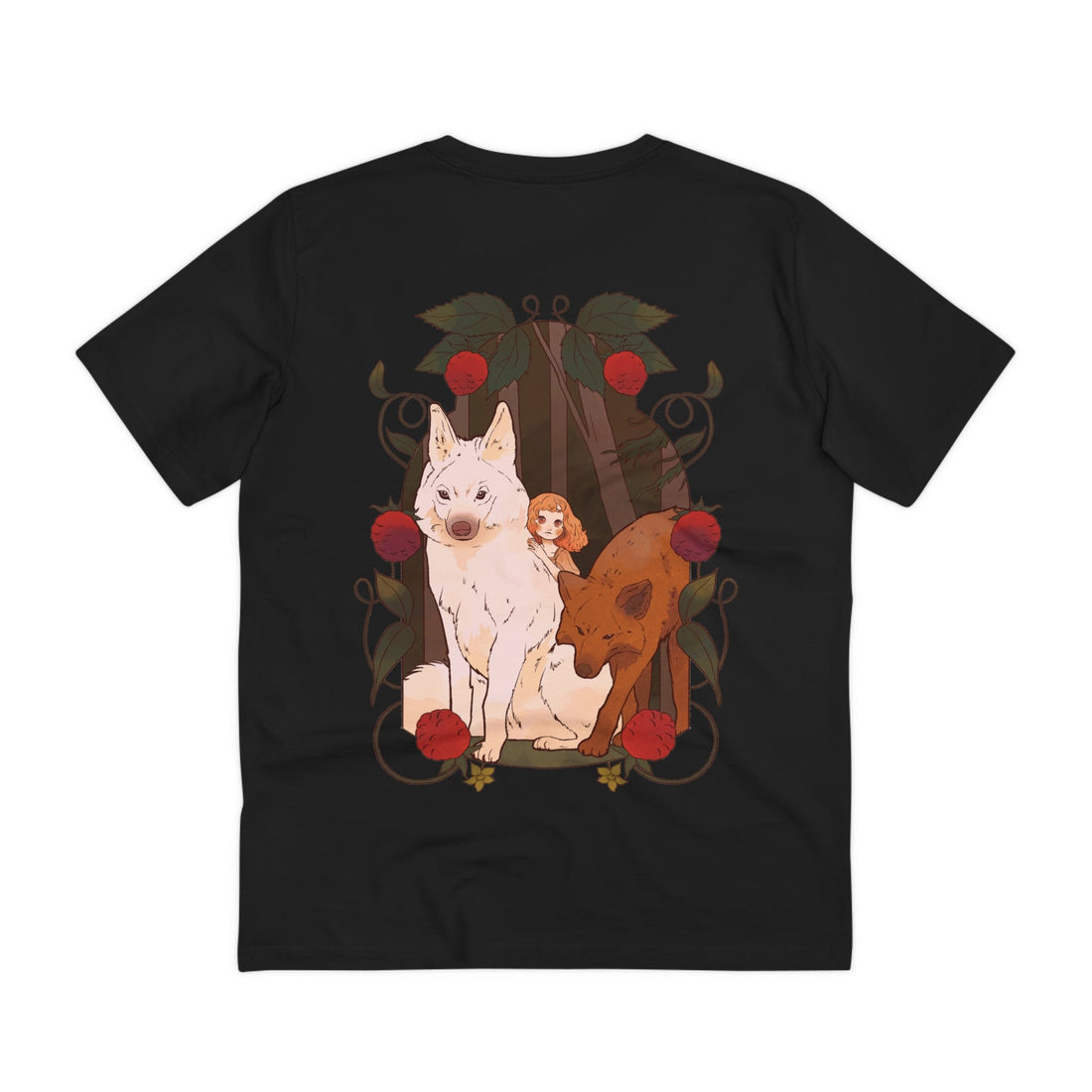 Printify T-Shirt Black / 2XS Wolves Girl - Fairy Tail World - Back Design