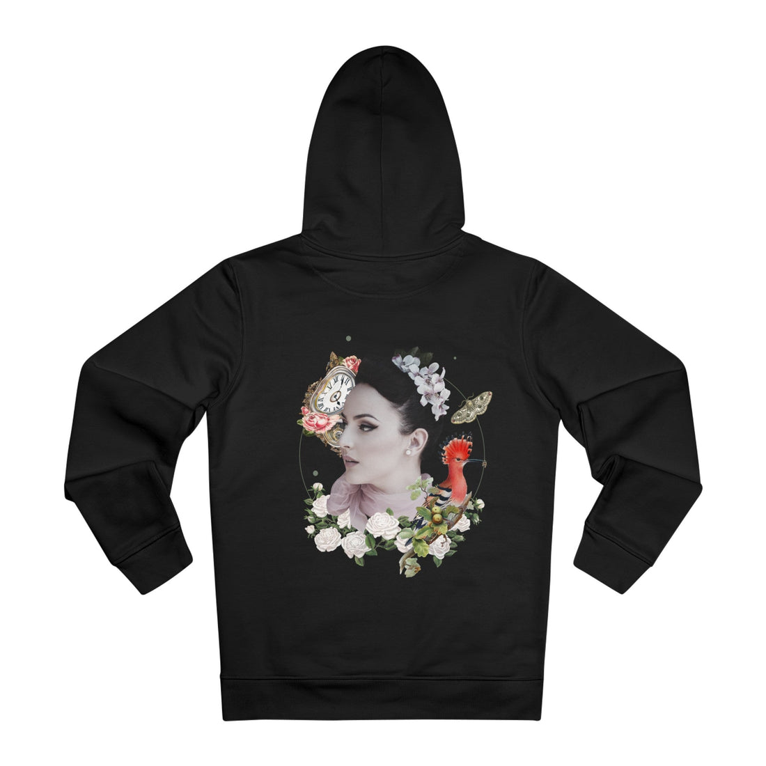 Printify Hoodie Black / M Woman Gothic Nature - Quirky Collage - Hoodie - Back Design