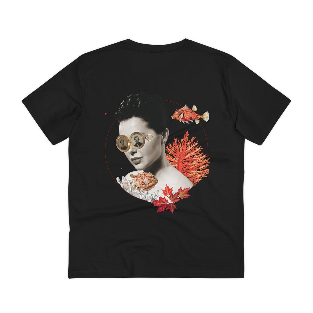 Printify T-Shirt Black / 2XS Woman Underwater Gothic Nature - Quirky Collage - Back Design