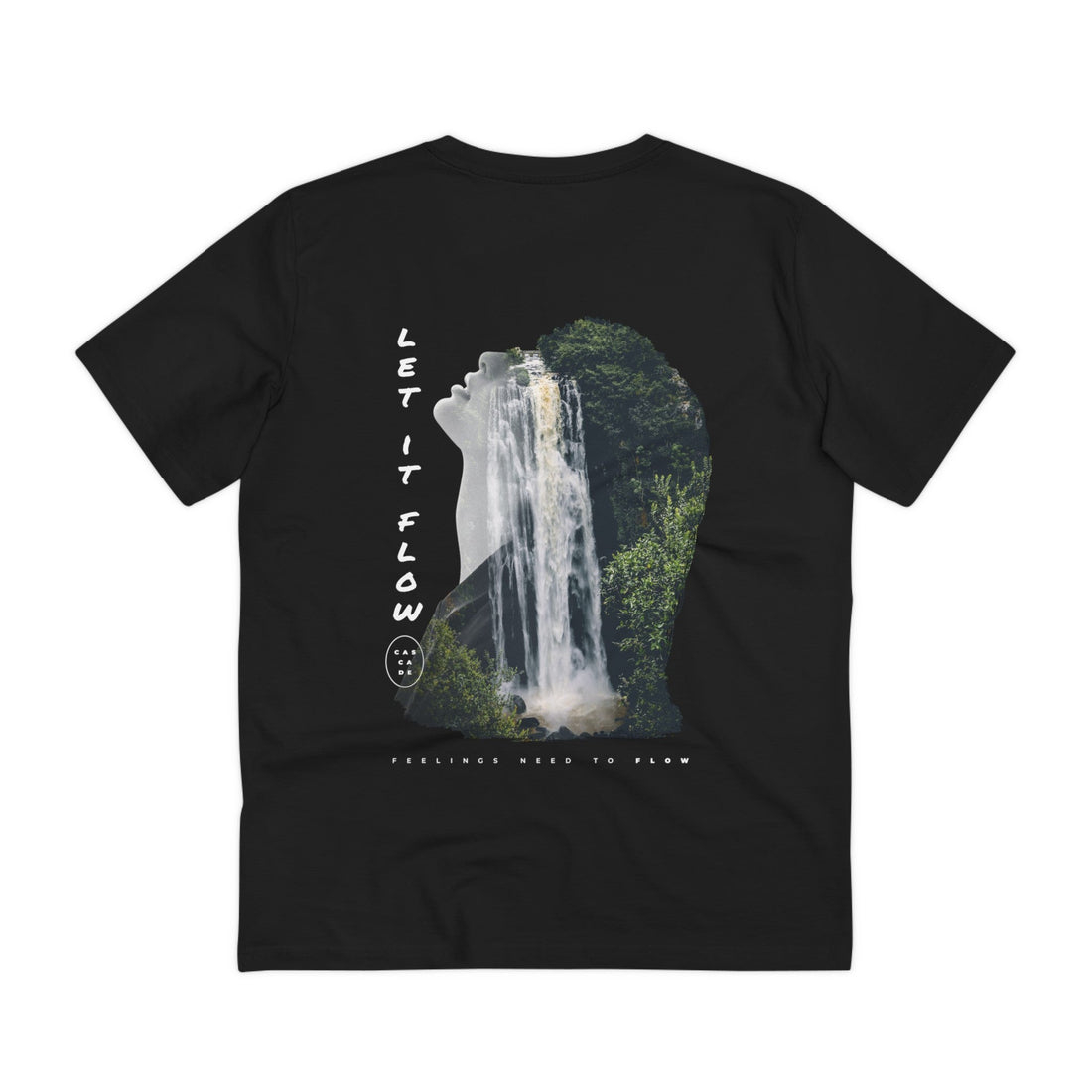 Printify T-Shirt Black / 2XS Woman Waterfall let it flow - Exposure Streetwear - Back Design