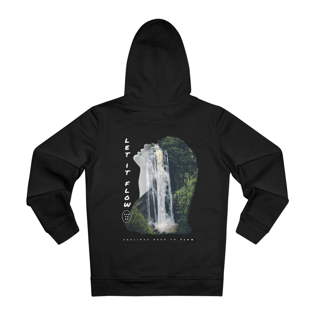 Printify Hoodie Black / M Woman Waterfall let it flow - Exposure Streetwear - Hoodie - Back Design