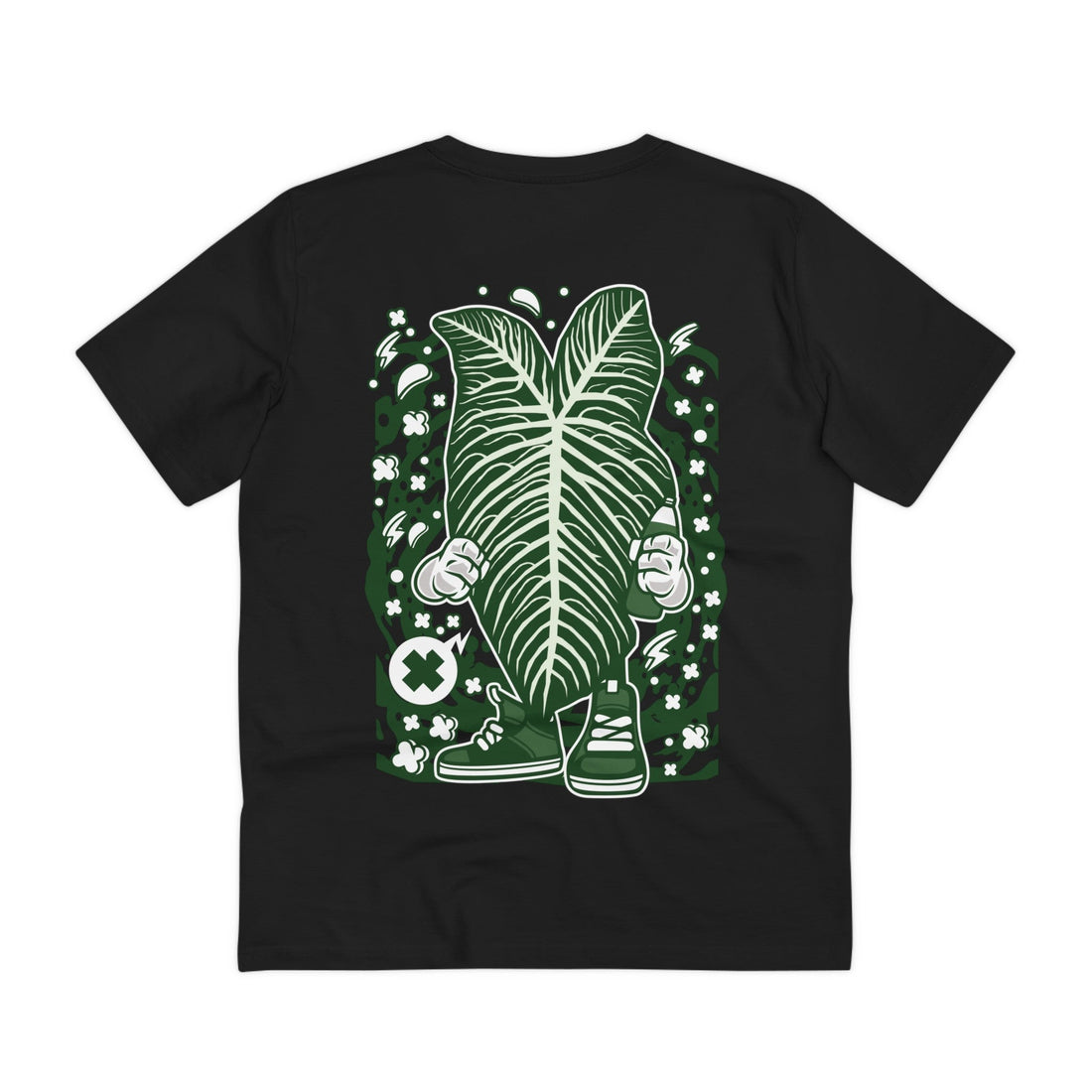 Printify T-Shirt Black / 2XS Xanthosoma Lindenii - Cartoon Plants - Back Design