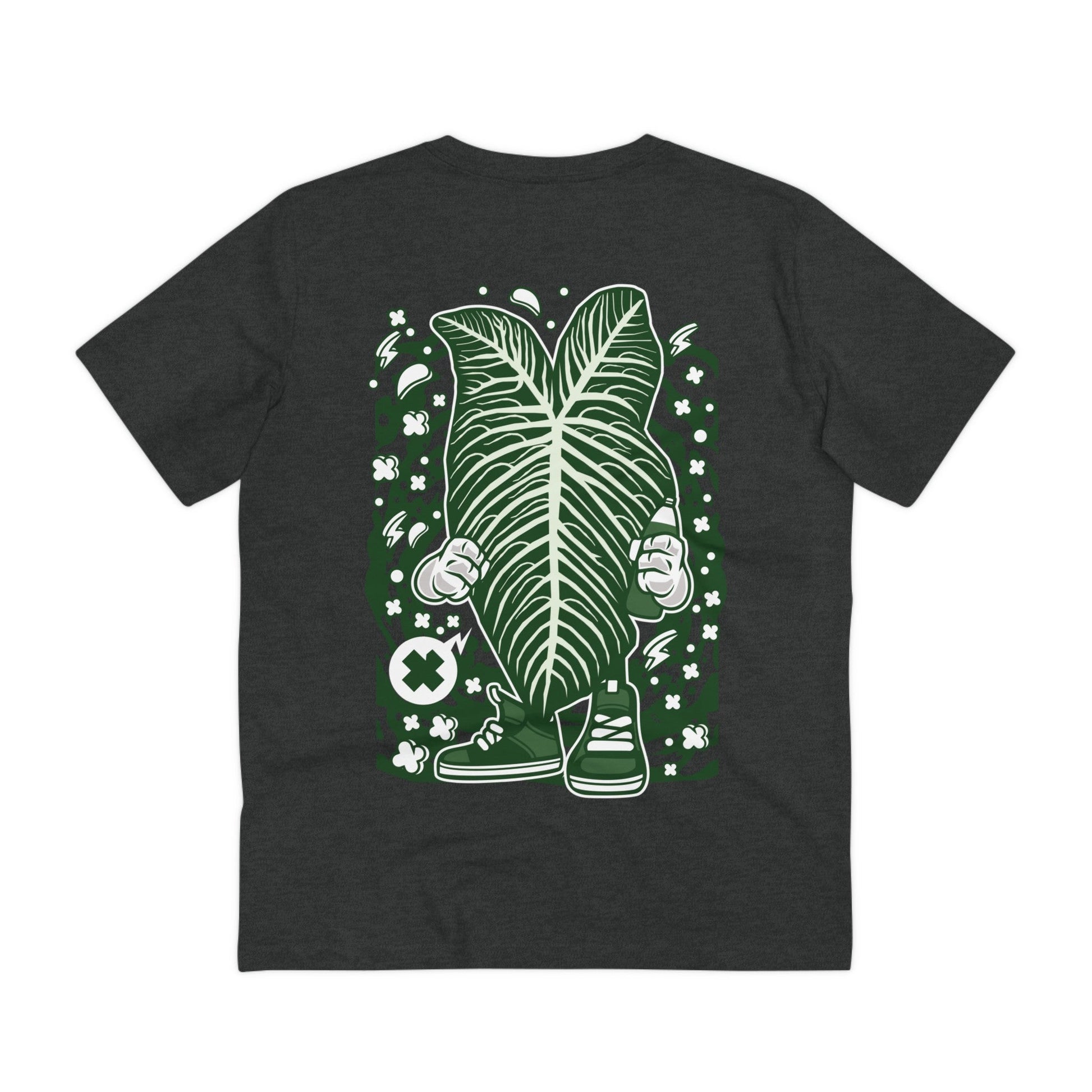 Printify T-Shirt Dark Heather Grey / 2XS Xanthosoma Lindenii - Cartoon Plants - Back Design
