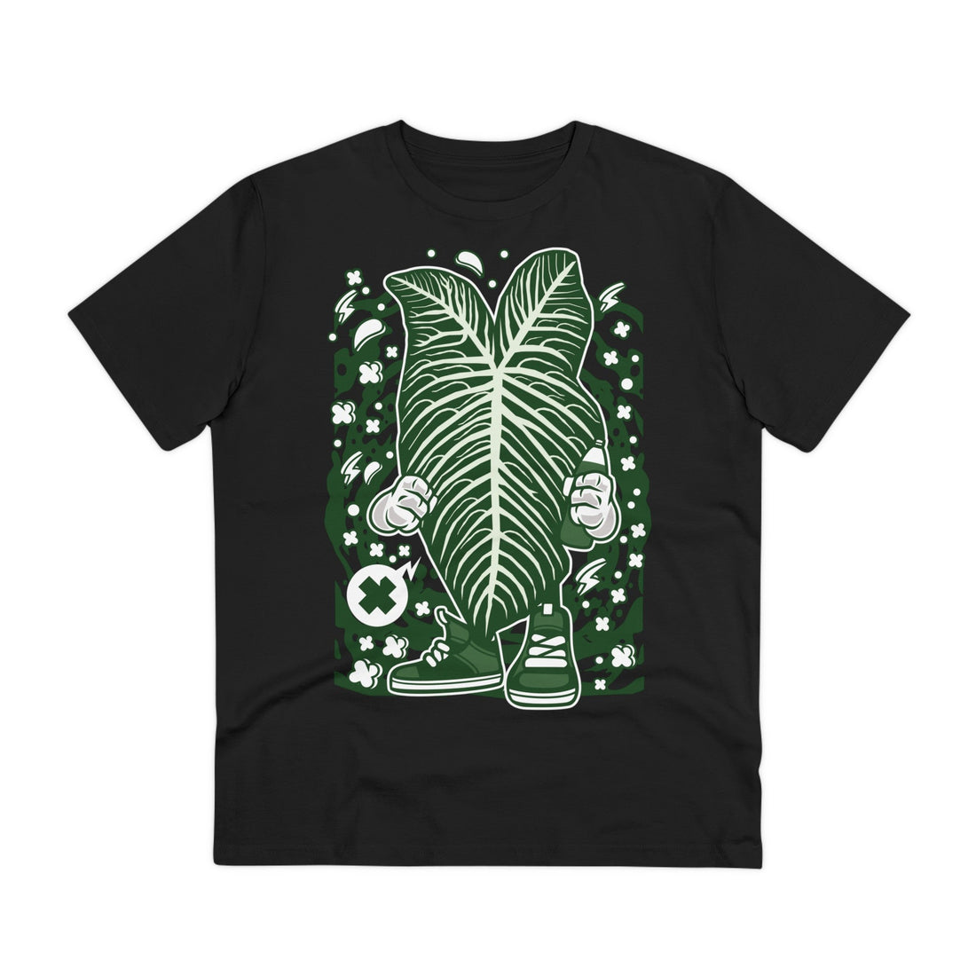 Printify T-Shirt Black / 2XS Xanthosoma Lindenii - Cartoon Plants - Front Design