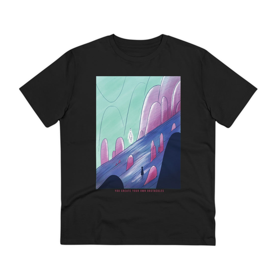Printify T-Shirt Black / 2XS You create your own obstacules - Watercolor Fantasy - Front Design