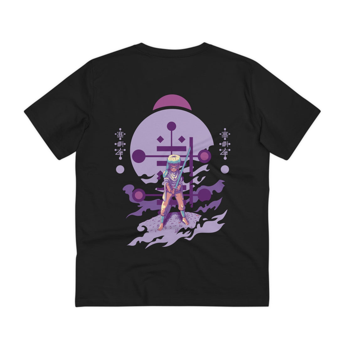 Printify T-Shirt Black / 2XS Young Humanoid Alien with Sword - Alien Warrior - Back Design